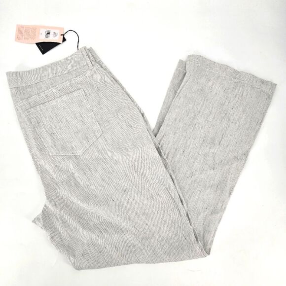 NWT Curves 360 By NYDJ Slubby Black and White Stripe The Trouser Pants - Picture 3 of 9